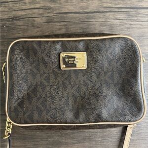 Michael Kors Dark Brown Crossbody with Gold Details